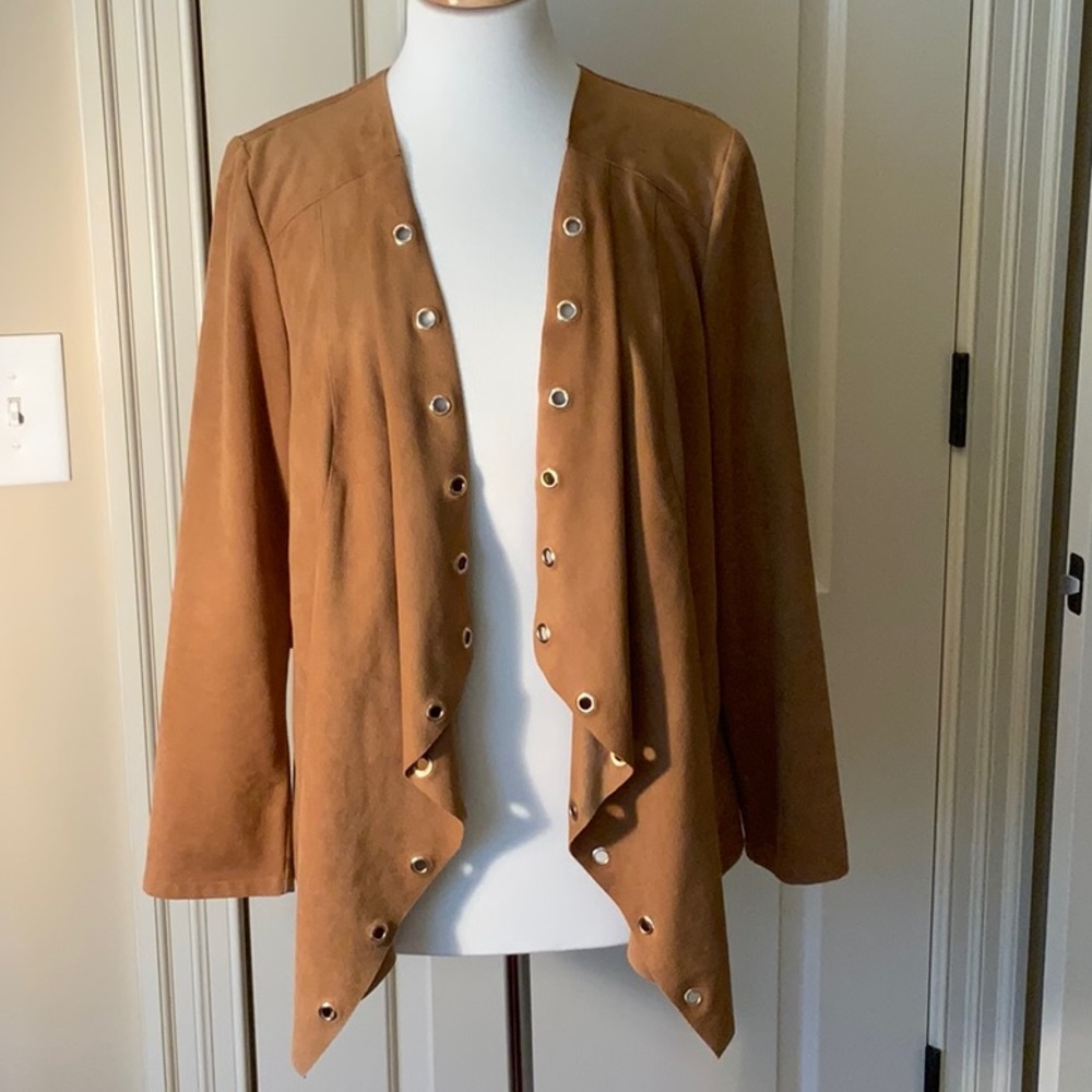 CHICO’s FAUX SUEDE JACKET EUC